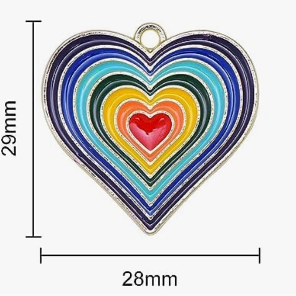 Rainbow Heart Bag Charm Accessory - Picture 6 of 8